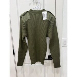 Defense Logistics Agency Valor Collection Men Green Ribbed Military Sweater 44